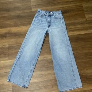 H & M high rise wide leg jeans